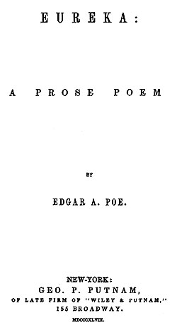 Title page of Eureka (1848)