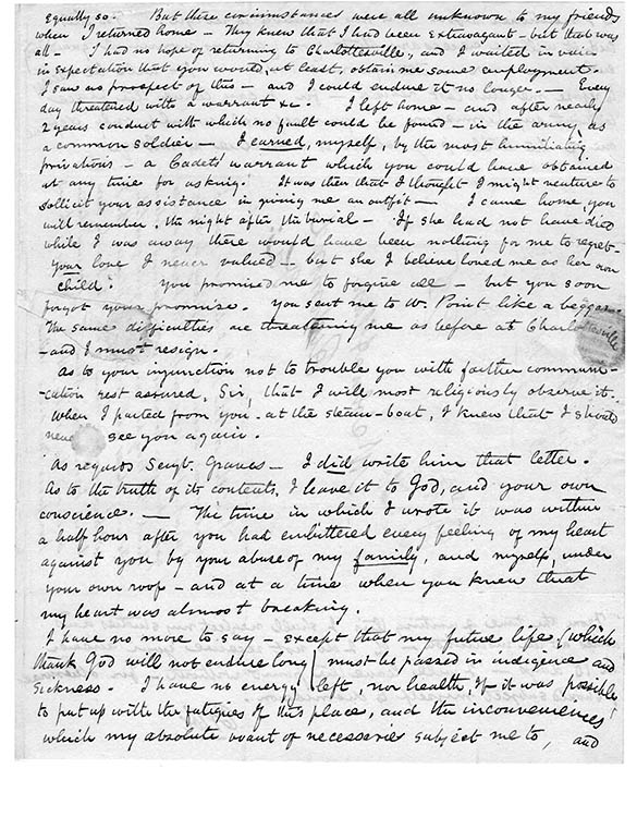 Edgar Allan Poe, letter to John Allan, January 3, 1830