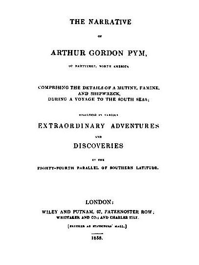 The Narrative of A. G. Pym (1838) - title page