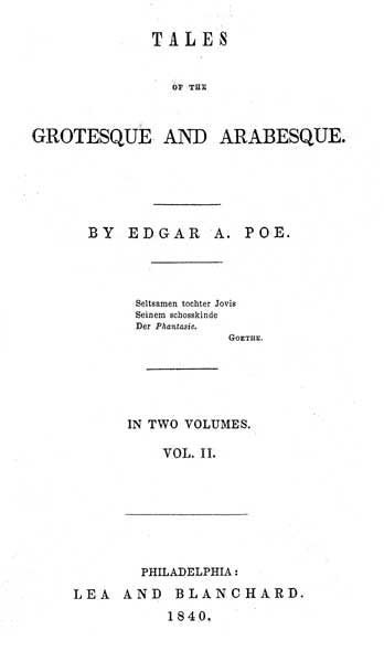 Tales of the Grotesque and Arabesque (1840) - title page