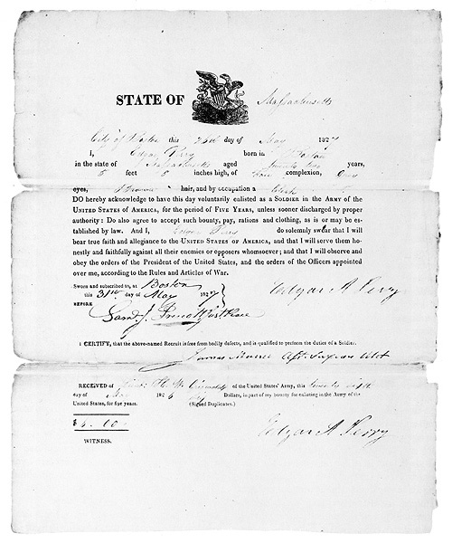 Poe's Enlistment Document