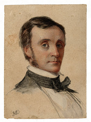 Watercolor of Edgar Allan Poe, by John A. McDougall