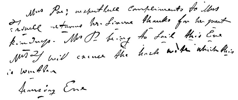 Letter of Elizabeth A. Poe