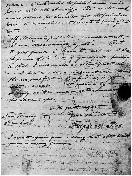 Letter, Poe to Isaac Lea (page 3)