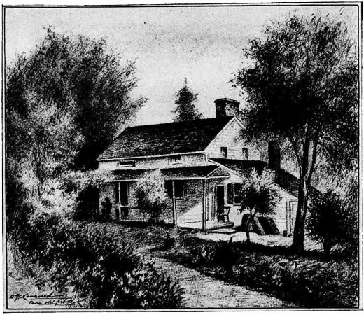 Drawing of the Poe Cottage, Fordham, NY
